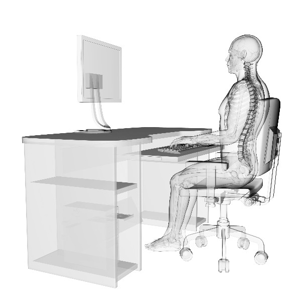 position ergonomique sur chaise de bureau